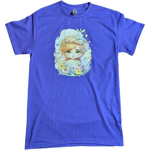 Cute Little Flower Girl - Purple Graphic Tee Shirt - Size S